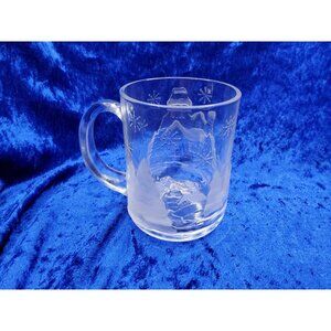 vintage 1980s winter wonderland arcoroc france 4" cocoa mug.